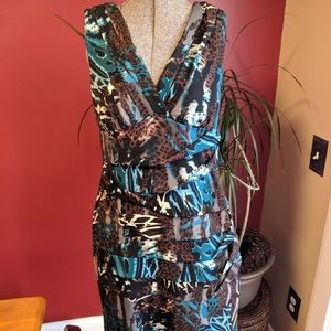 Animal Print Dress - Turqoise